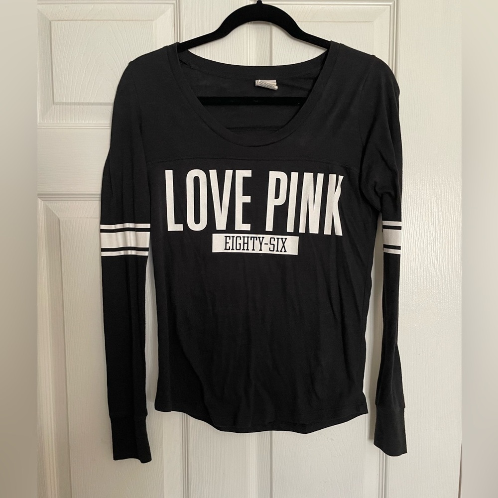 PINK Victoria's Secret Black and White Long Sleeve Tee